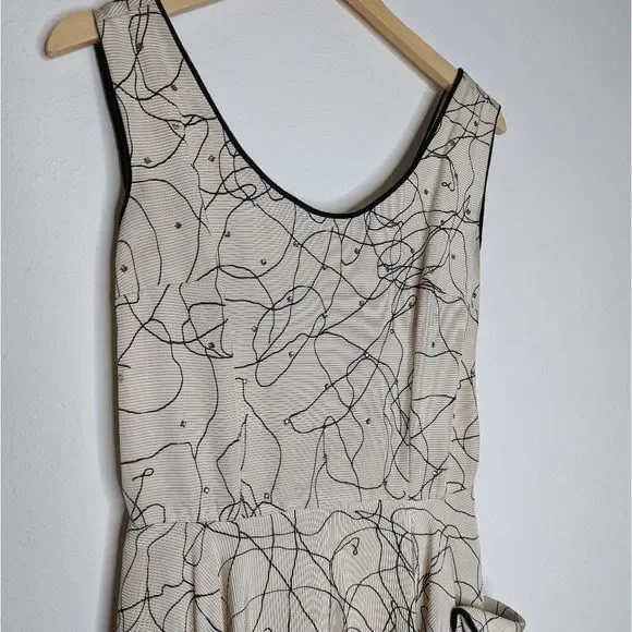 Vintage 50s Party Dress Circle Skirt Side Pockets Hand Sewn Midi - Picture 5 of 16